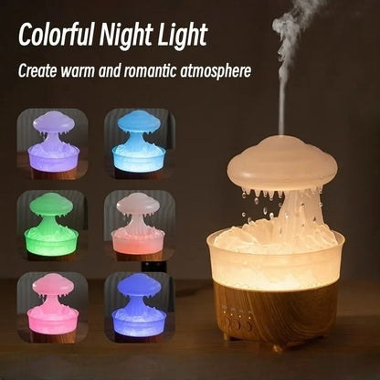 Rain Cloud Night Light Humidifier with Raining Water Drop Sound and Led Light Essential Oil Diffuser Aromatherapy