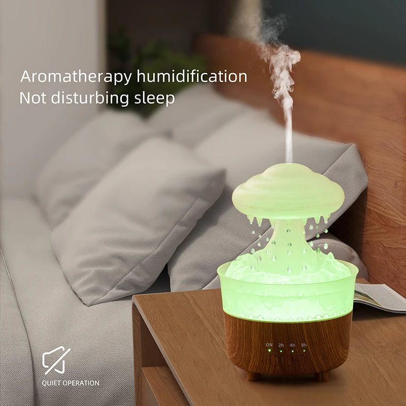 Rain Cloud Night Light Humidifier with Raining Water Drop Sound and Led Light Essential Oil Diffuser Aromatherapy