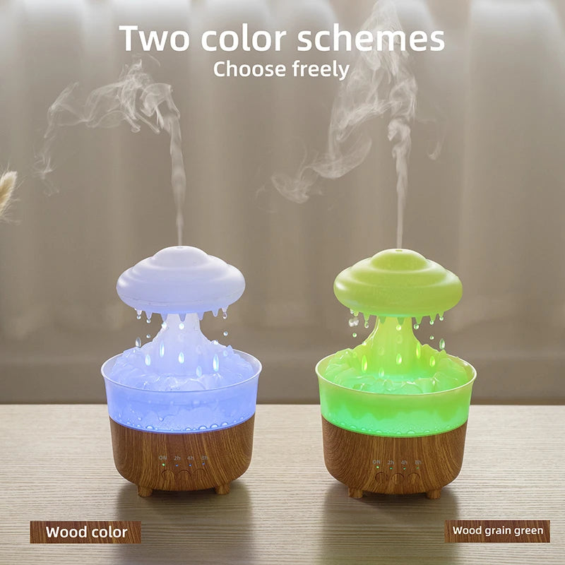 Rain Cloud Night Light Humidifier with Raining Water Drop Sound and Led Light Essential Oil Diffuser Aromatherapy